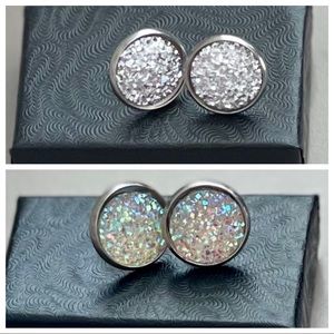 Two pairs Druzy 12mm Stud Earrings!